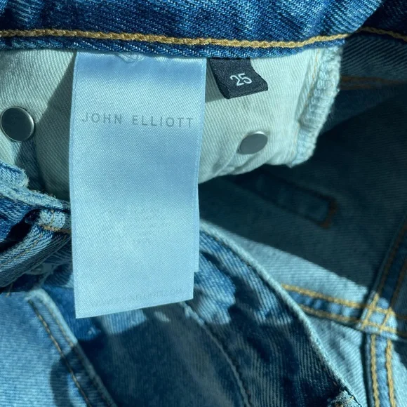 NWT JOHN ELLIOTT STELLA HIGH RISE AND STRAIGHT FAIRFAX JEANS SIZE 25 LIGHT DENIM - Picture 13 of 13